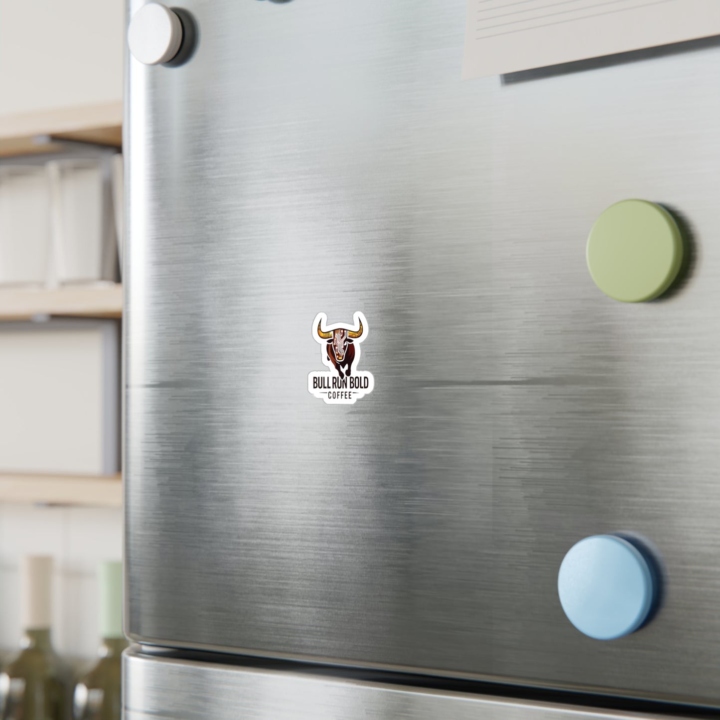Bull Run Bold Coffee Kiss-Cut Vinyl Decals - Stylish Wall Stickers for Coffee Lovers