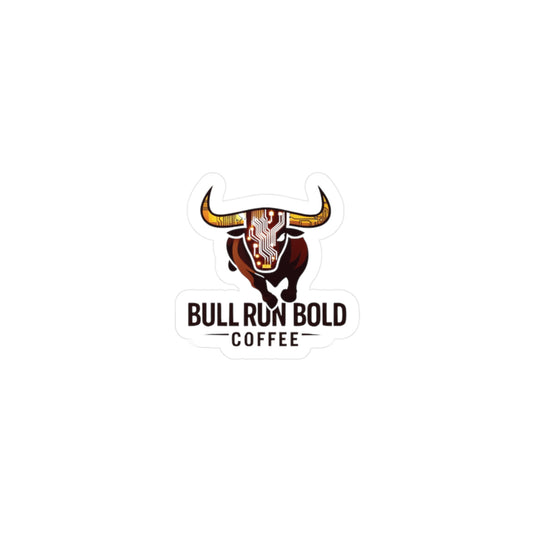 Bull Run Bold Coffee Kiss-Cut Vinyl Decals - Stylish Wall Stickers for Coffee Lovers
