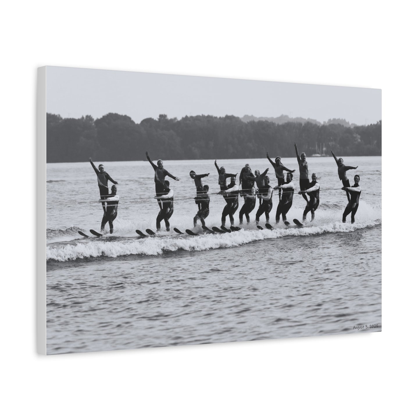 Quinn Ski Black & White Waterskiing Canvas Wall Art, Nautical Decor, Beach House, Home Decor, Sports Artwork, Unique Gift