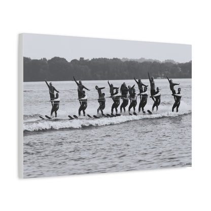 Quinn Ski Black & White Waterskiing Canvas Wall Art, Nautical Decor, Beach House, Home Decor, Sports Artwork, Unique Gift
