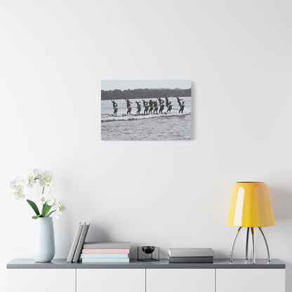 Quinn Ski Black & White Waterskiing Canvas Wall Art, Nautical Decor, Beach House, Home Decor, Sports Artwork, Unique Gift